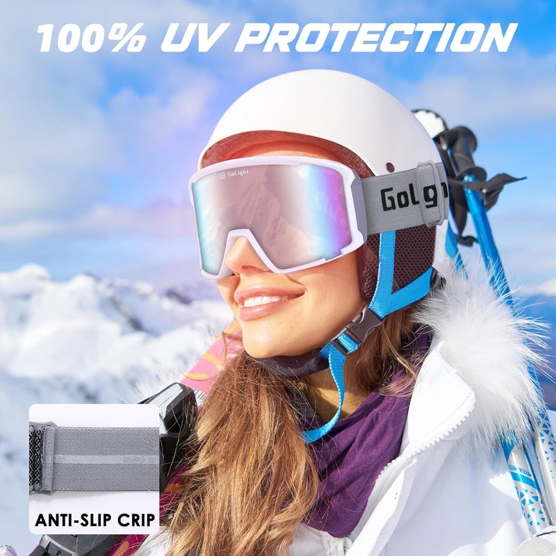 Golight OTG Ski Goggles – Hassle-Free Snow Goggles with Cylindrical REVO Lens, Anti-Fog Double Lens, UV400 & Comfortable Fit - Image 4